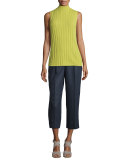 Ribbed Cashmere V-Neck Magnet-Close Cardigan