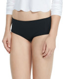 UPF 50 Scallop-Cut Long-Sleeve Swim Tee, White