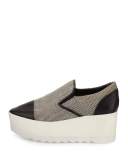 Tanya Woven Platform Skate Sneaker, Black/White