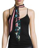 Desert Trip Coyote Super Skinny Silk Scarf, Black