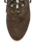 Nagy Faux-Fur Wedge Bootie, Anthracite