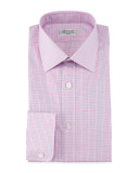 Check Barrel-Cuff Dress Shirt, Pink/Blue