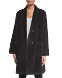 Alpaca-Blend Knee-Length Kimono Coat  