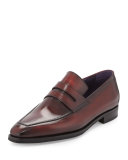 Andy Burnished Leather Loafer, Red