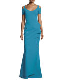 Custom Collection: Julia Cold-Shoulder Ruched Gown 