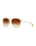 Universal Fit Aviatress Aviator Sunglasses, Champagne