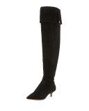 Elizabeth Suede Over-the-Knee Boot, Black