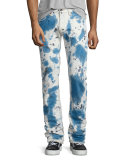 Demon Bleached Slim Denim Jeans, Dark Indigo