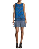 Liza Tiered Flounce Chevron Dots Dress