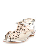 Seraphina Angel-Wing Sandal, Rose Gold/Silver