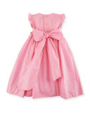 Sleeveless Embroidered Smocked Poplin Sundress, Pink, Size 2-4T