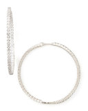 59mm White Gold Diamond Hoop Earrings, 7.55ct
