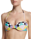 Diamond Abstract-Print Underwire Swim Top