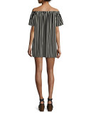 Polly Plains Off-the-Shoulder Striped Dress