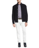High-Performance Textured Cardigan, Navy