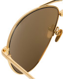 Foldable Aviator Sunglasses, Gold