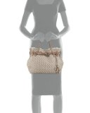 New Storm Woven Satchel Bag, Gray