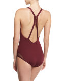 Sporty Soul Mesh Zip-Back One-Piece Swimsuit