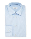 Contemporary-Fit Bengal-Striped Woven Dress Shirt, Light Blue