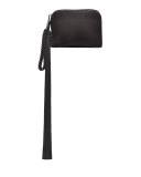 Satin Tassel Detail Wristlet Bag, Black