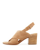 Gea Suede Crisscross Sandal, Sahara