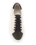 Monili/Leather Low-Top Sneaker, Dessert