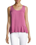 Micha Silk Drape-Back Tank Top