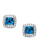 Petite Albion Earrings, Blue Topaz, 7mm