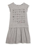 Faces of Choupette Jersey Dress, Gray, Size 12-16