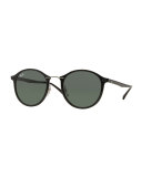 Round Plastic & Metal Sunglasses