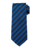 Striped Silk Tie, Blue