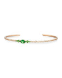 Brown Diamond & Tsavorite Oval Bracelet in 18K Rose Gold