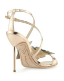Hula 3D Floral 105mm Sandal, Rose Gold