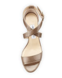 Chiara Glitter Crisscross Wedge Sandal, Sand