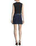 Beech Two-Tone Jersey Top, Blanc