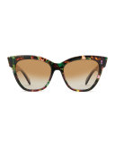 Winslett Polarized Cat-Eye Sunglasses, Tropical Flower