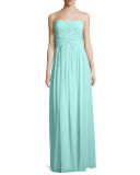 Strapless Ruched Chiffon Gown 