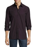 Gary Standard-Fit Tonal Dot Shirt, Oxblood Degrade