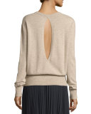 Cashmere Cutout-Back Blouson Sweater