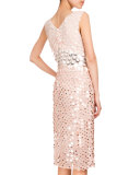Genevieve Sequin-Embellished Cocktail Dress, Blush