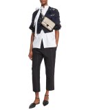 Sleeveless Striped Tie-Neck Shirt, Multi
