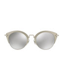 Mirrored Inlay Cat-Eye Sunglasses