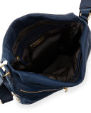 James Leather Hobo Crossbody Bag, Navy