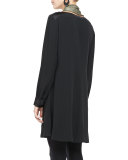 Washable Silk Long-Sleeve Dress, Plus Size