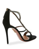 Constance Crystal 105mm Sandal, Black