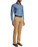 Collection Perfect Twill Flat-Front Trousers, Sandalwood