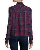 Dylan Plaid Long-Sleeve Shirt, Oxblood/Navy