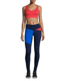 Rio Colorblock Sport Leggings, Midnight Blue