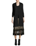 Tulsi Studded Lace Midi Skirt, Black