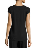 Ritz Cap-Sleeve Top, Black